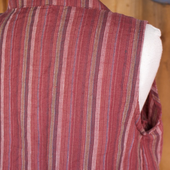 bryn Walker 100% Linen Wrap Style Sleeveless Blouse Made In The USA Size S - Picture 14 of 17